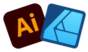 Logos to represent Adobe vs Affinity