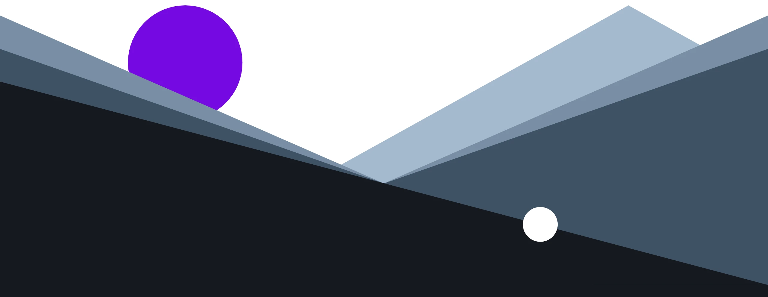 The SEO page hero illustration with abstract triangles and a circle to represent mountains and the sun.